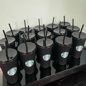 15 Starbucks Cups Matte Black